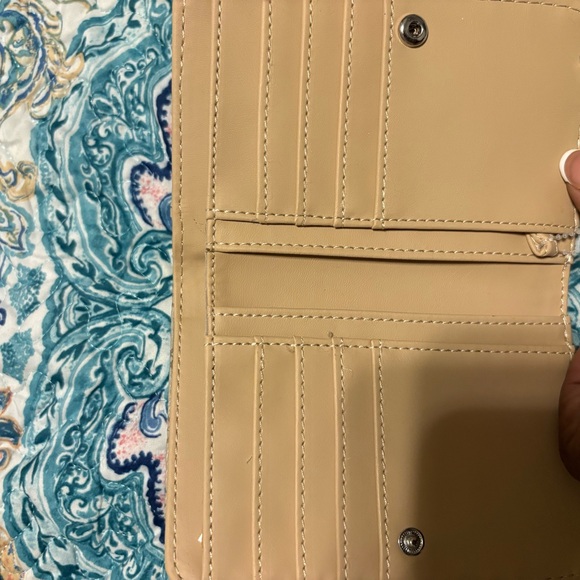 Nine West Tan Patterned Wallet with Silver Accents - Picture 3 of 3